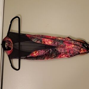 Victoria's Secret Floral Velvet and Mesh Bodysuit Sz Small